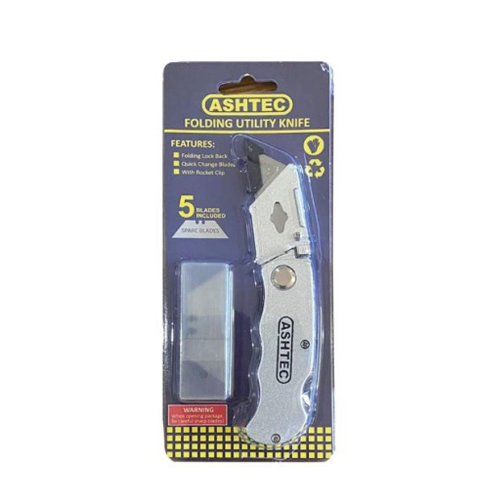 Zinc Alloy Handle Folding Utility Knife