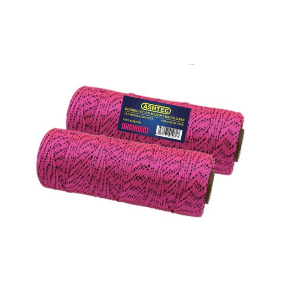 Pink Black Mix Pink Colour Nylon braided Brick Line 150m/500ft tested #18/500lb